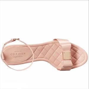 Cole Haan Tali Nude Bow Block Heel High Sandals